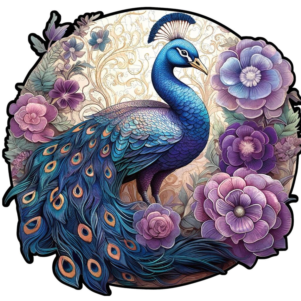 Wooden Jigsaw Puzzle-Charming Peacock 66d0cf5642a7f