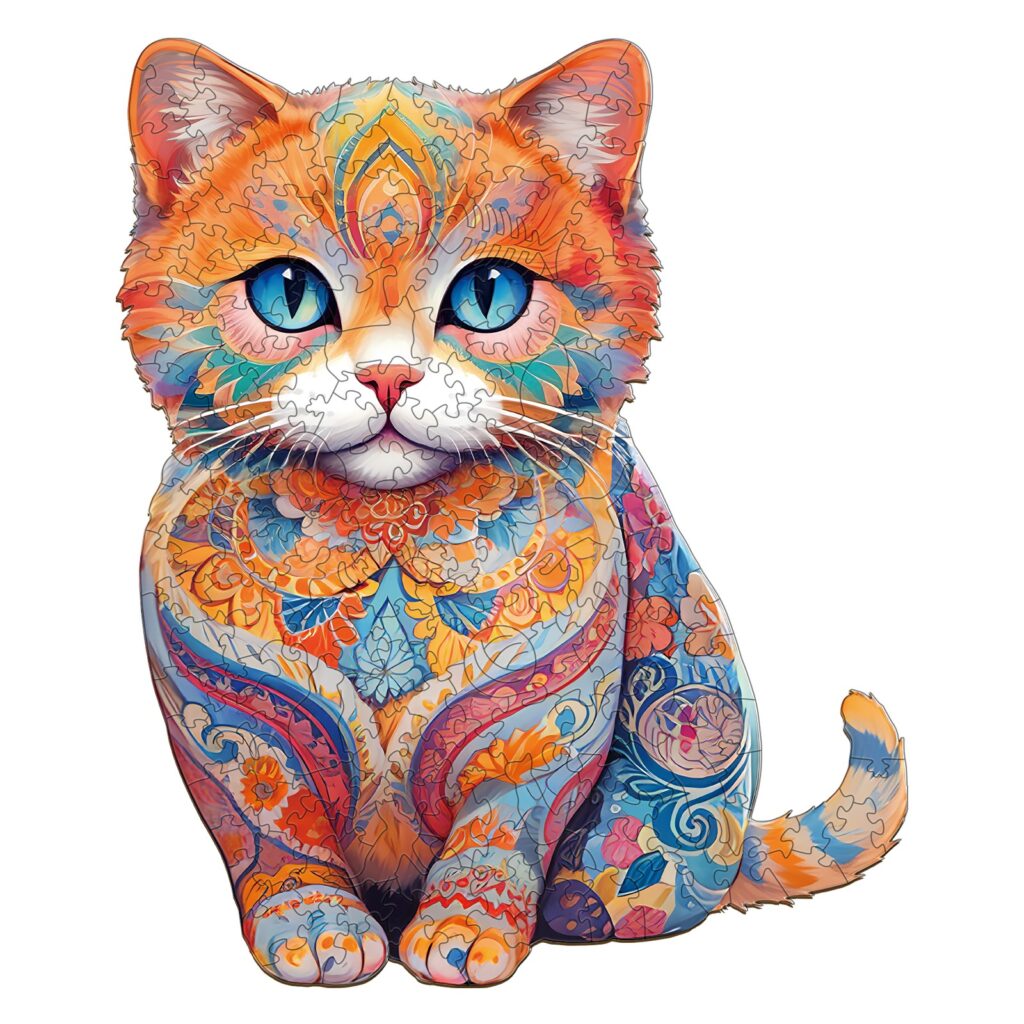 Wooden Jigsaw Puzzle – Cute Scottish Cat 66cfb91d0ab98