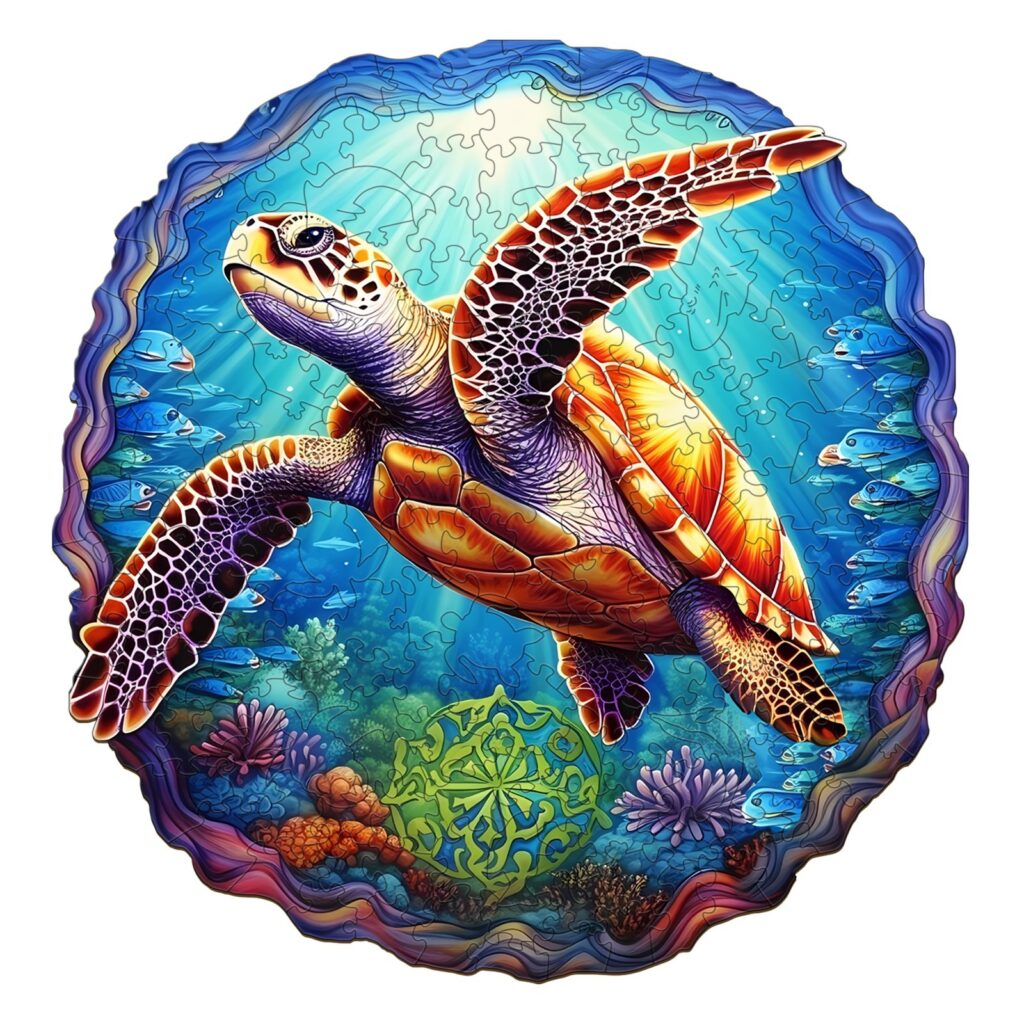 Wooden Jigsaw Puzzle-DEEP SEA TURTLE-1 66cfcda192131