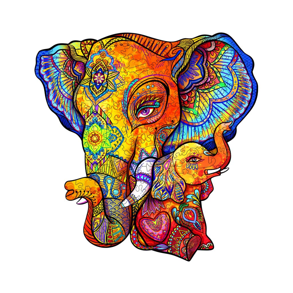 Wooden Jigsaw Puzzle-Elephant Puzzle Maternal Love 66d0729a1ab5b