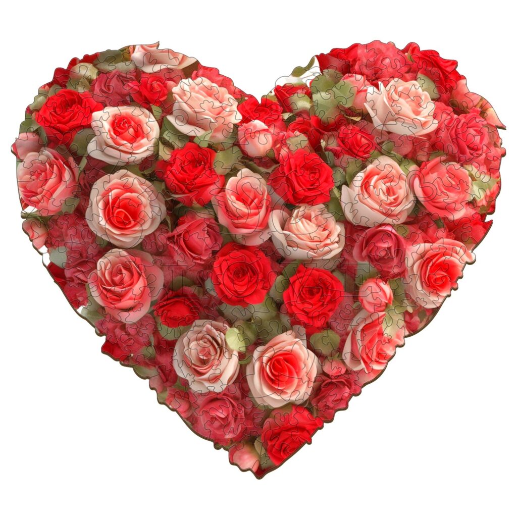 Wooden Jigsaw Puzzle-FLOWER HEART 1 66cf51c554ce4