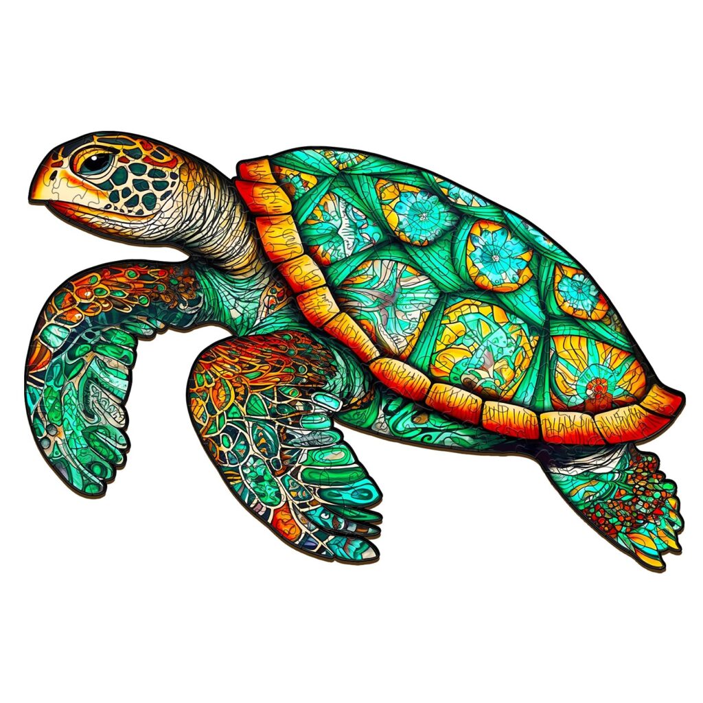 Wooden Jigsaw Puzzle-Graceful Sea Turtle 66d14b4daa65e