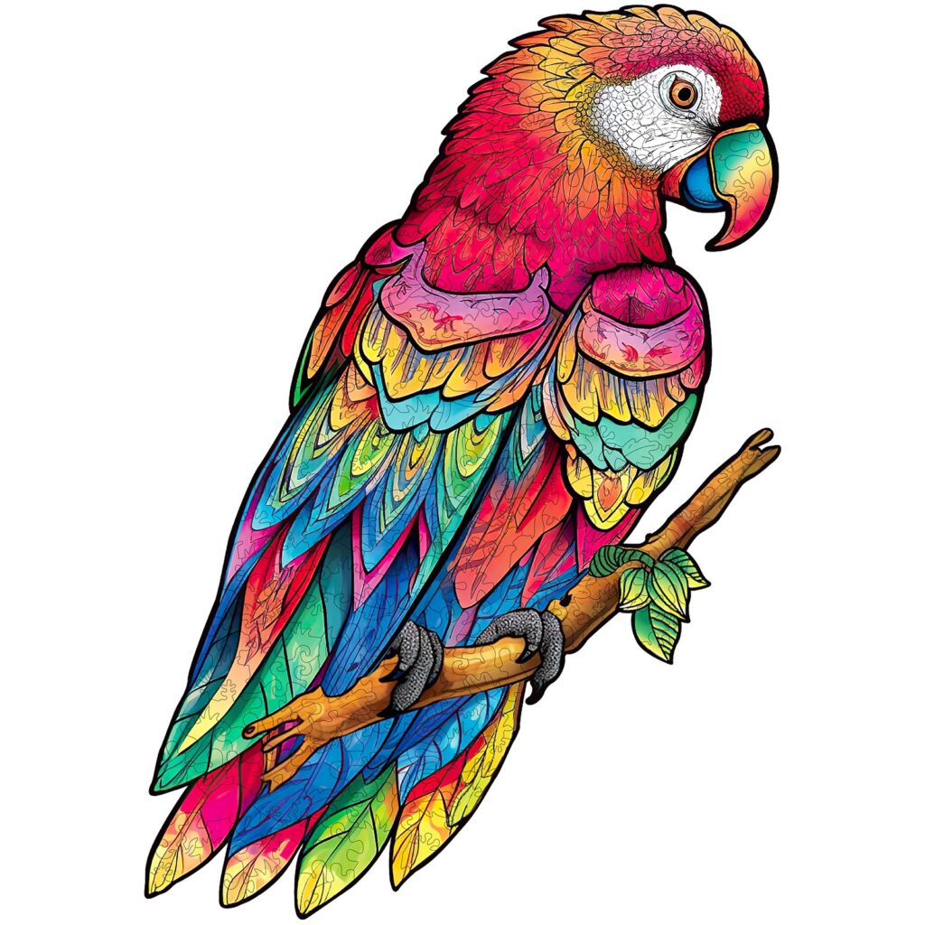 Wooden Jigsaw Puzzle-Lovely Parrot 66d1935aa813d