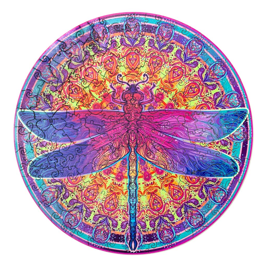 Wooden Jigsaw Puzzle-MANDALA DRAGONFLY 2 66d1d1232f755