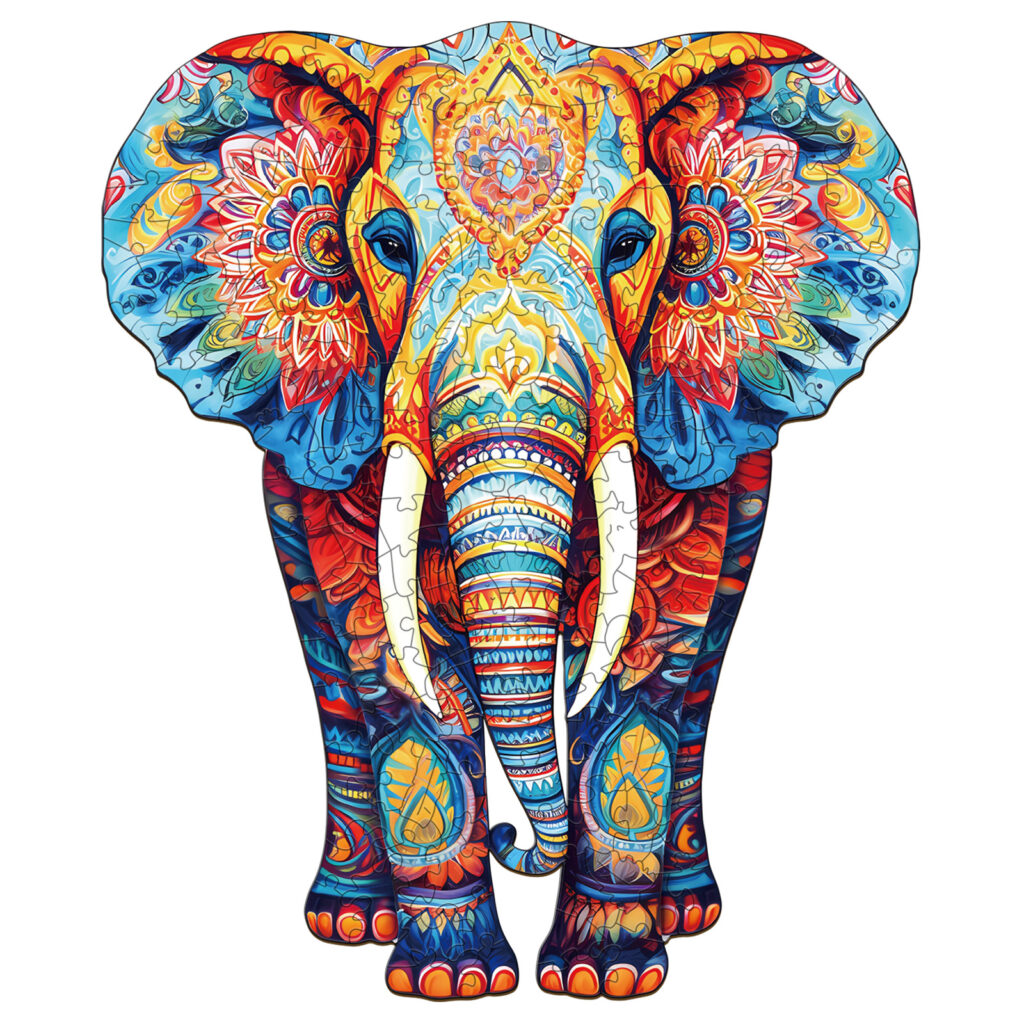 Wooden Jigsaw Puzzle – Orange Elephant 66d09bb691dda
