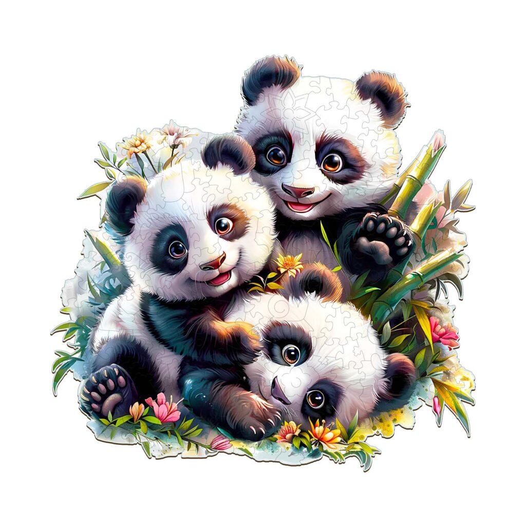 Wooden Jigsaw Puzzle – Panda Family 66d325654efd9