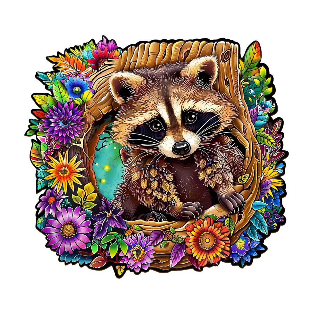 Wooden Jigsaw Puzzle – Raccoon’s Secret Tree Den 66d1f0377bae0