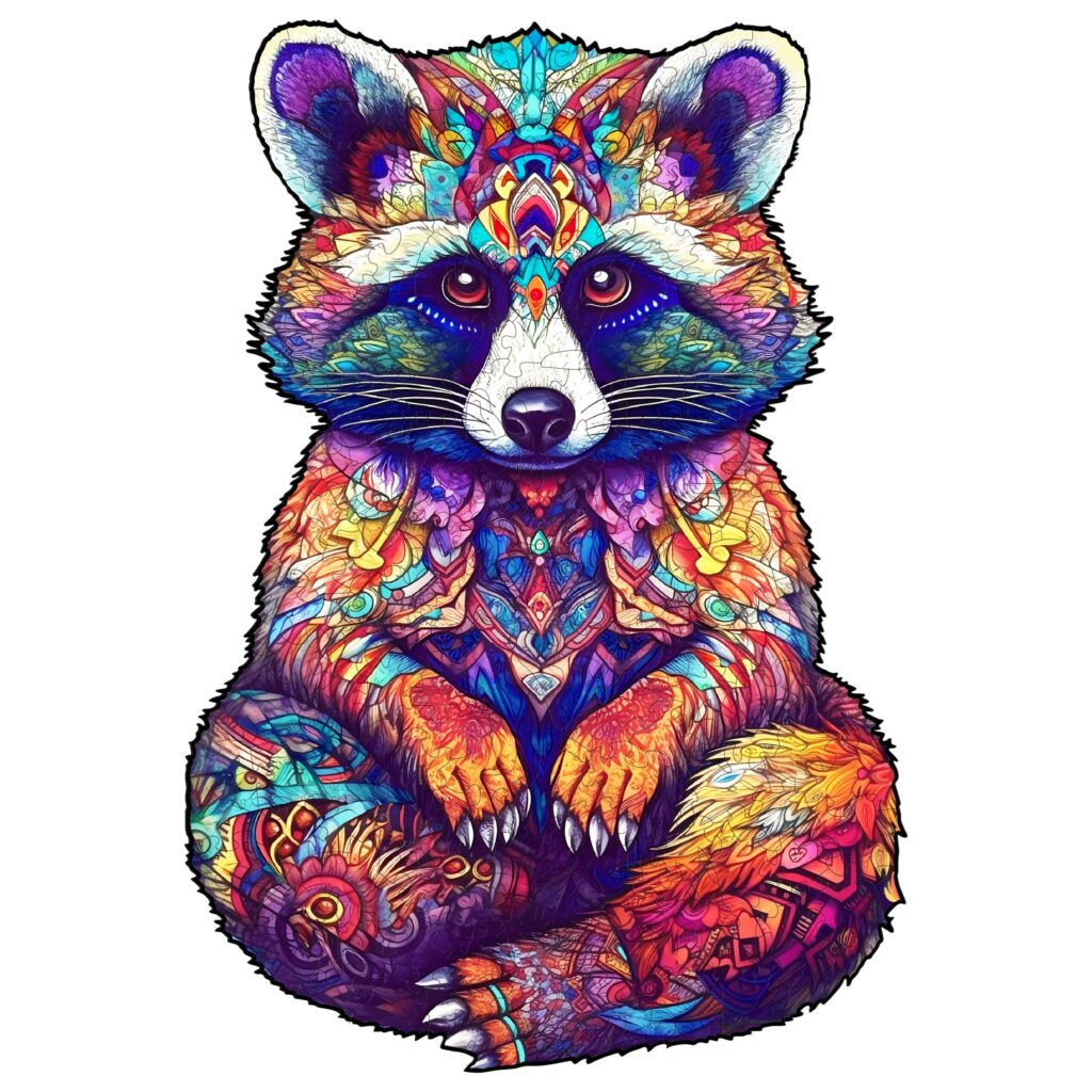 Wooden Jigsaw Puzzle-Resourceful Raccoon 66d34eb6cbe65