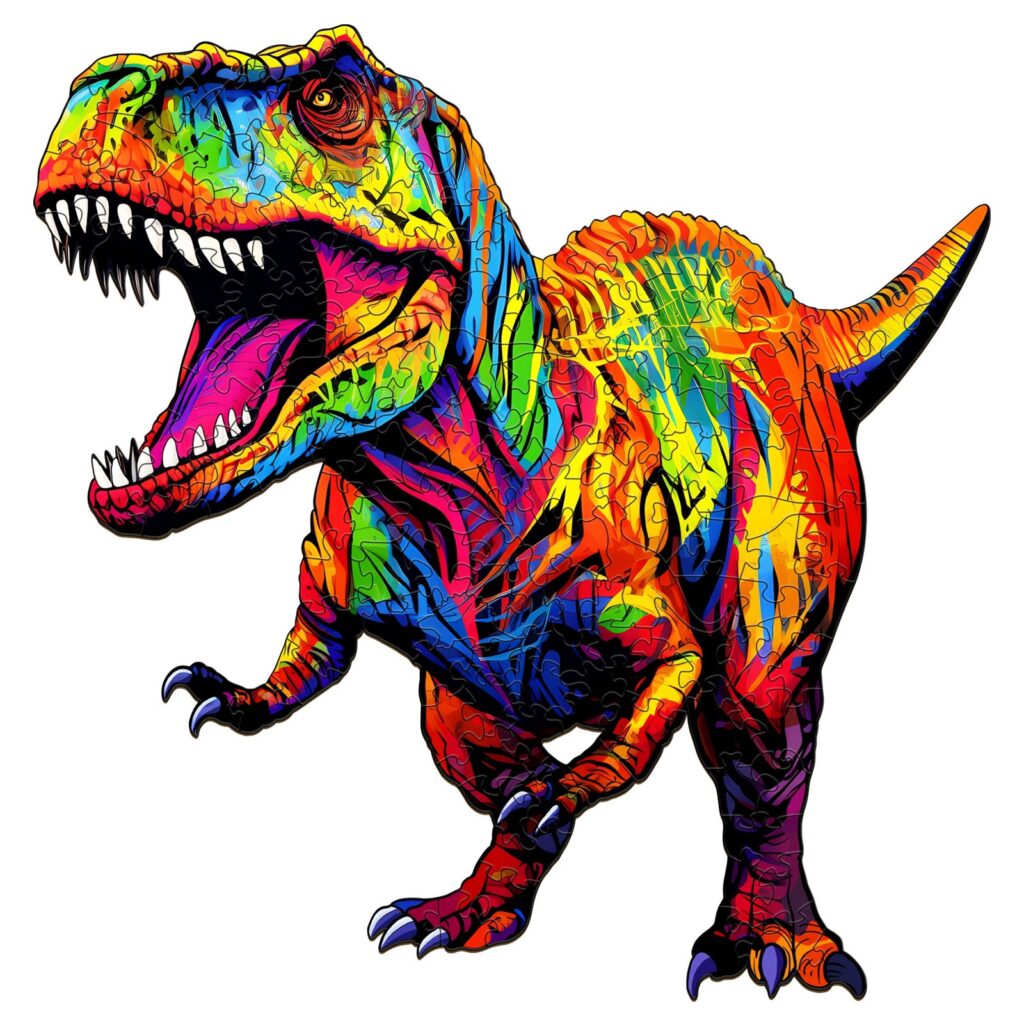 Wooden Jigsaw Puzzle-Roaring T-rex 66d238ba9374e