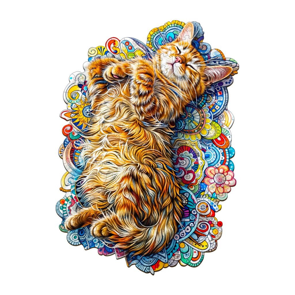 Wooden Jigsaw Puzzle-Sleeping Cat 66d08776124c8