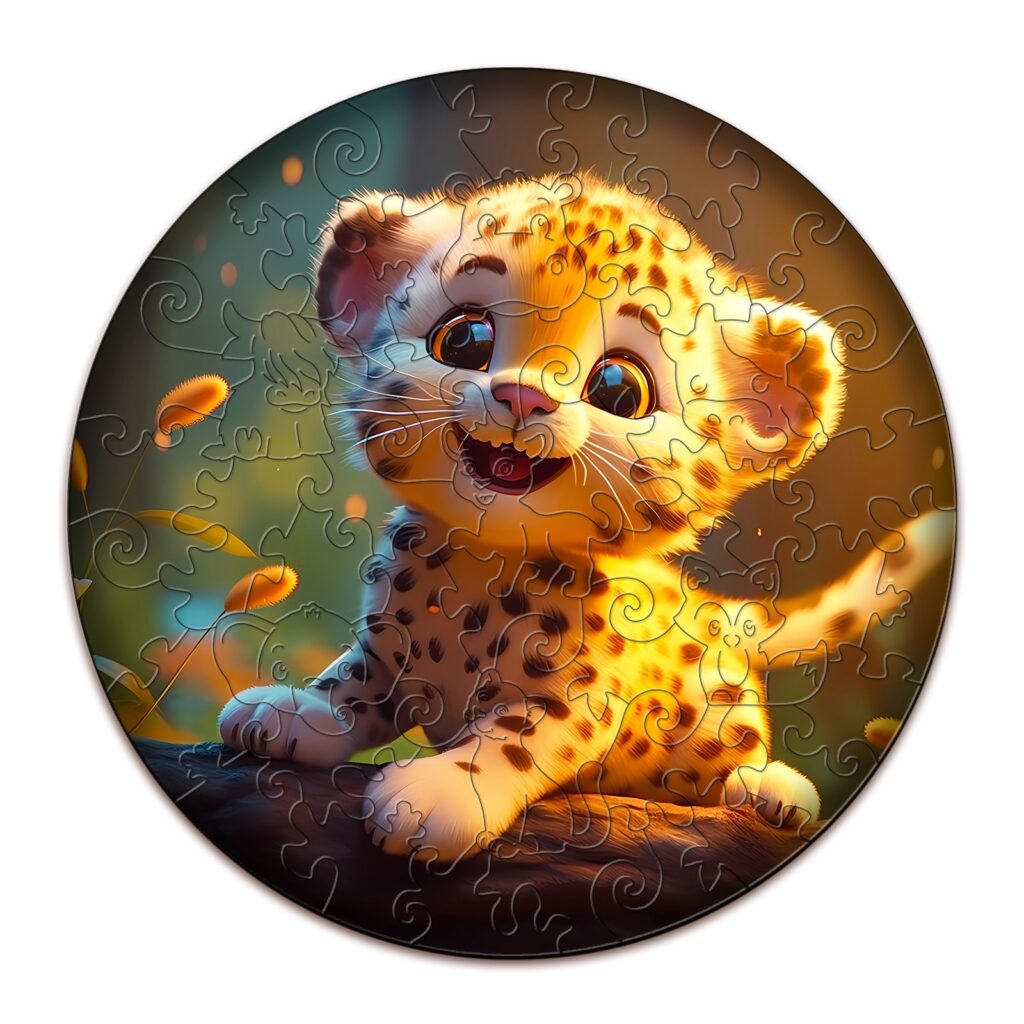 Children Wooden Jigsaw Puzzle-Cute Leopard 66d60bf2cf12c