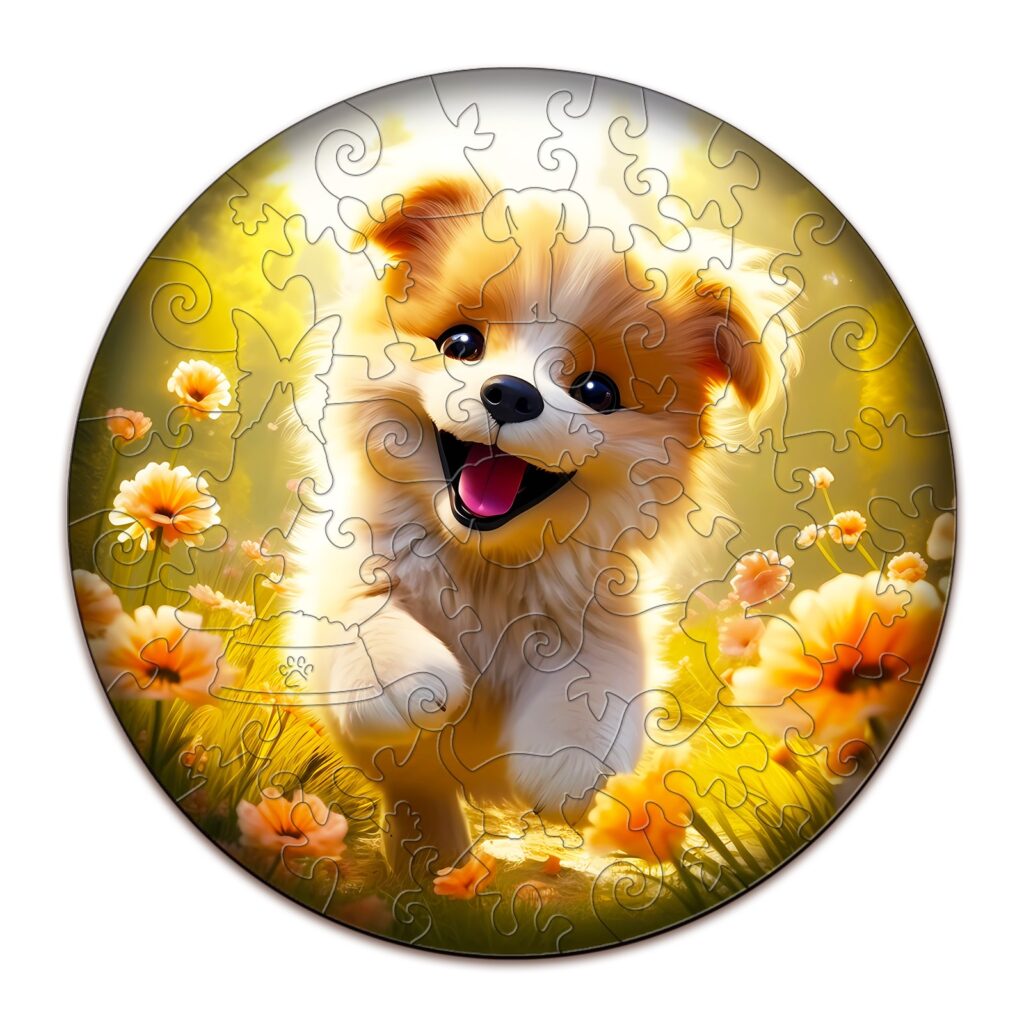 Children Wooden Jigsaw Puzzle-Cute Puppy 66d3c0686dc7f