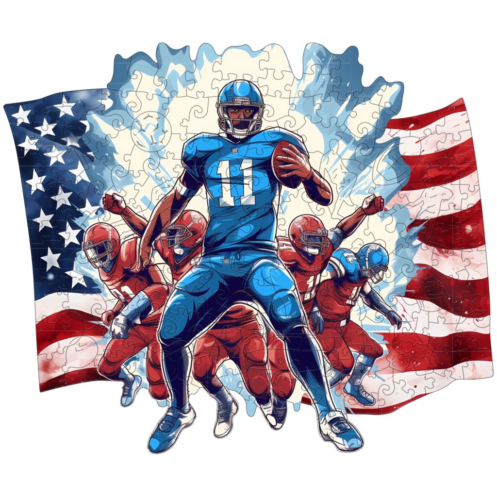 Wooden Jigsaw Puzzle-American Football 66d4464e87465