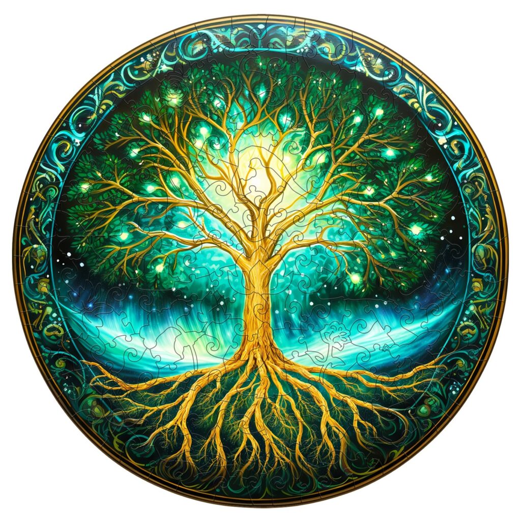 Wooden Jigsaw Puzzle-Aurora Tree of life 66dadbe22afe4