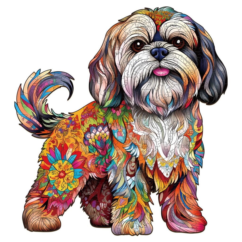 Wooden Jigsaw Puzzle-Beautiful shih tzu 66d59a902377a