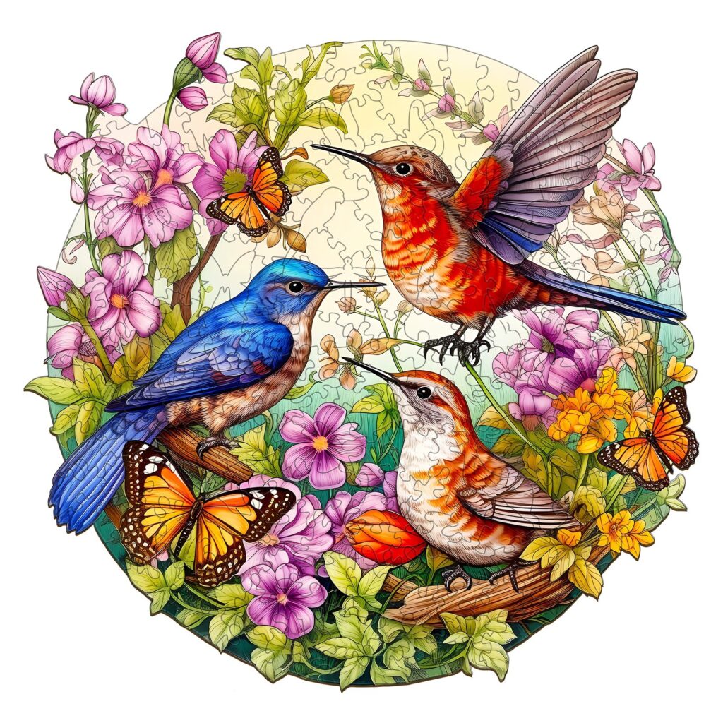 Wooden Jigsaw Puzzle-Birds and Butterflies 66d885d27404d