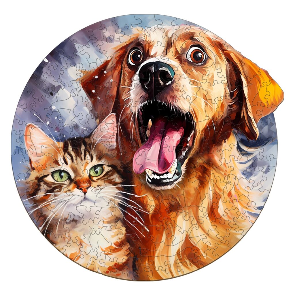 Wooden Jigsaw Puzzle – Cat and Dog 66da6010a5f5e