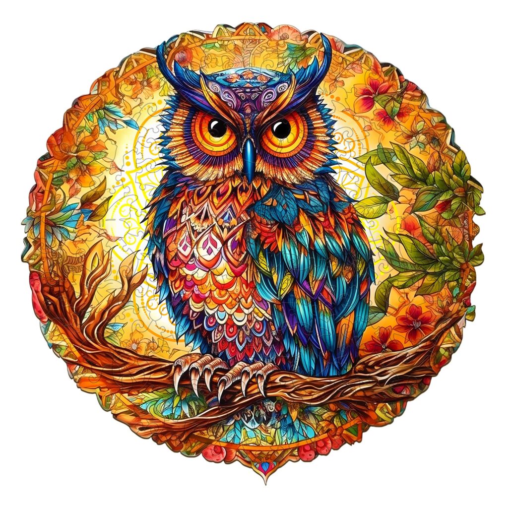 Wooden Jigsaw Puzzle-Charming Owl 66ef000cea9f2