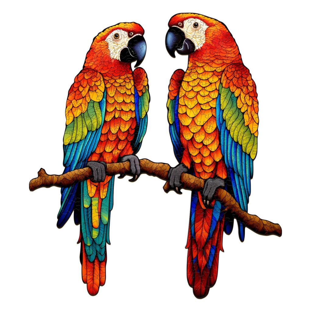 Wooden Jigsaw Puzzle- Chatting Parrots 66d6da3b0d36d