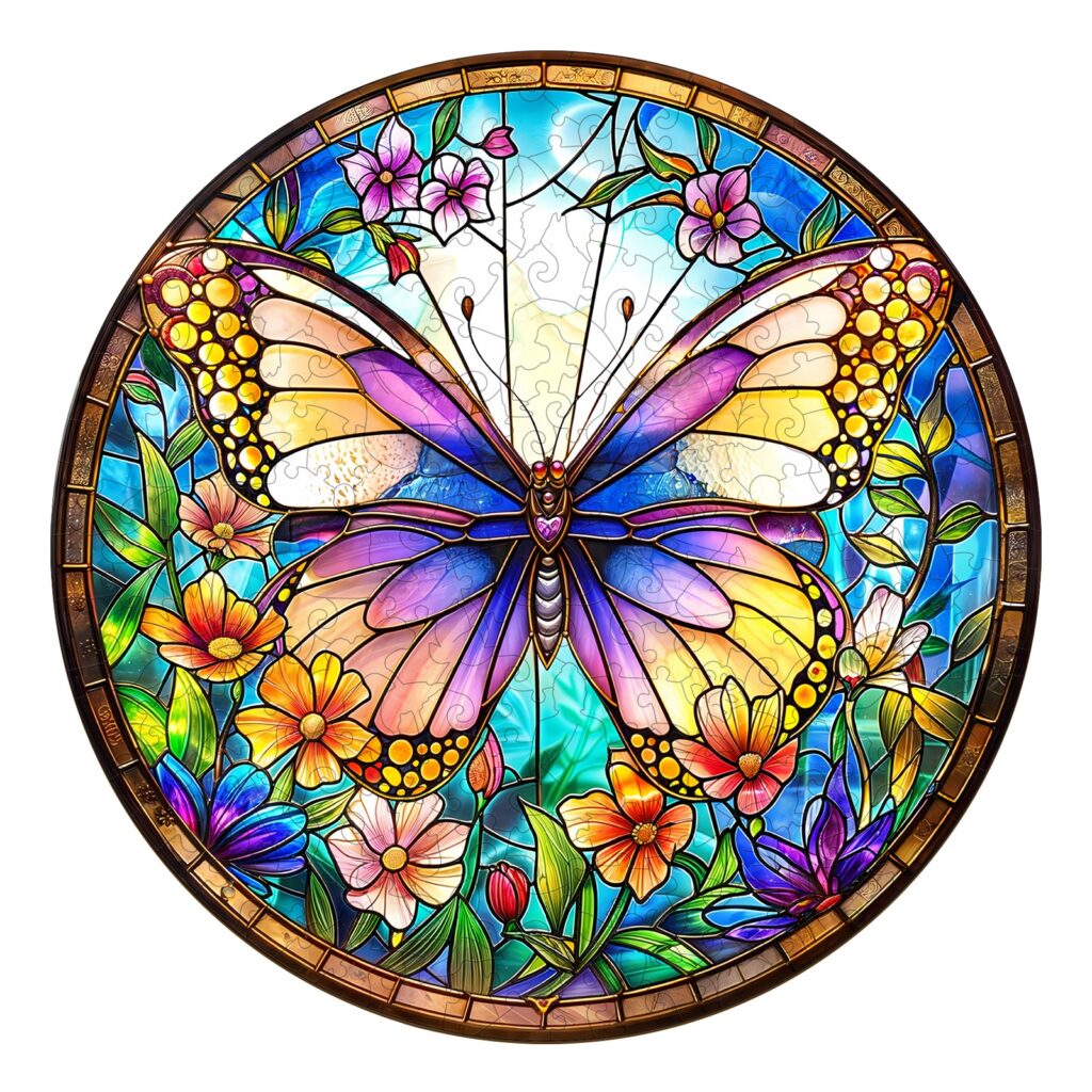 Wooden Jigsaw Puzzle – Colorful Butterfly 66d5d89251327