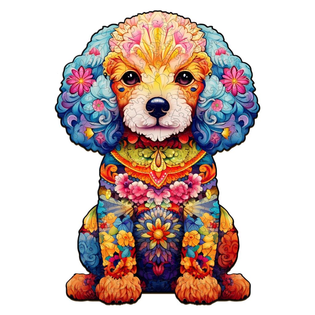 Wooden Jigsaw Puzzle-cute poodle 66d968b3b2190