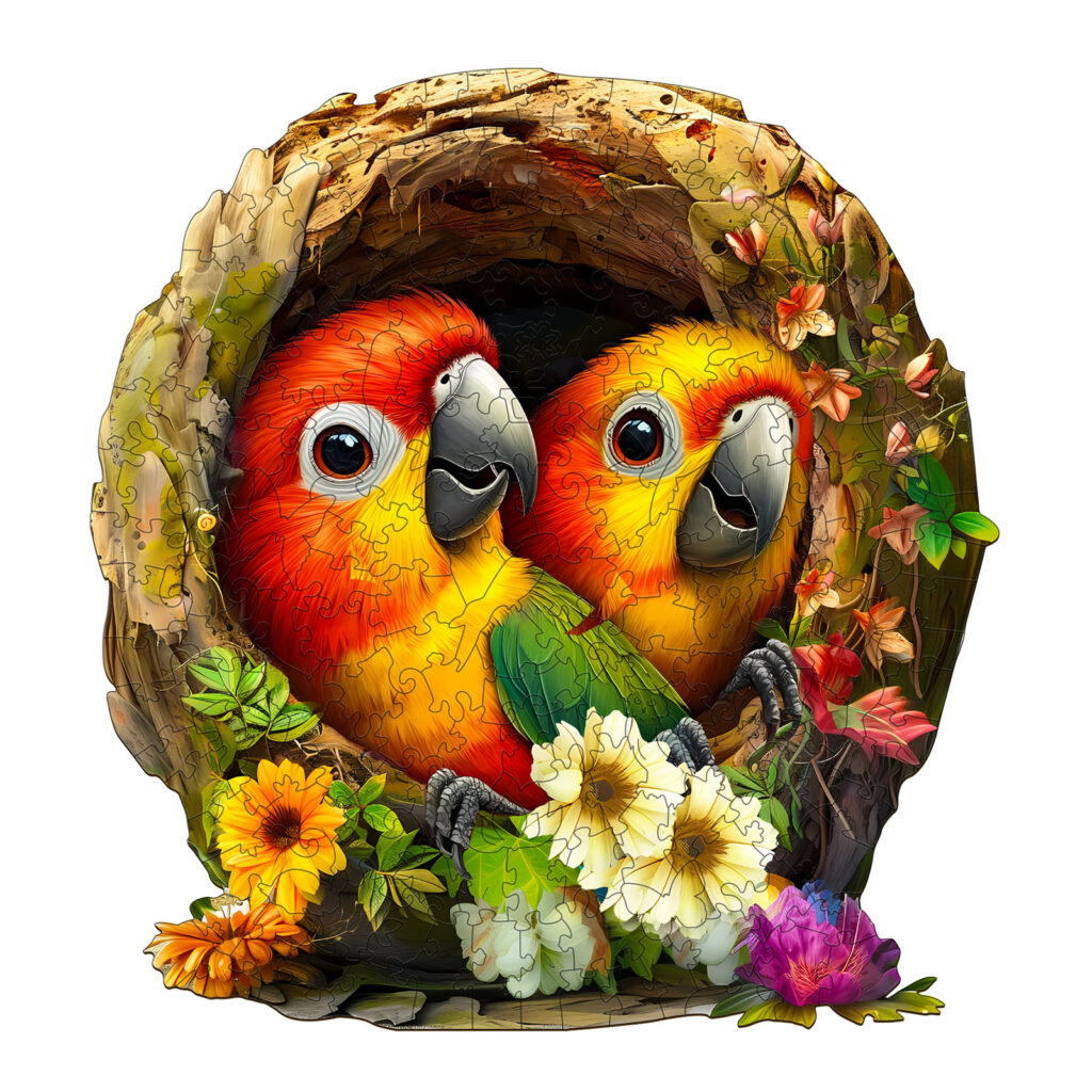 Naughty Parrot 2-Wooden Jigsaw Puzzle 66ee98e6db365