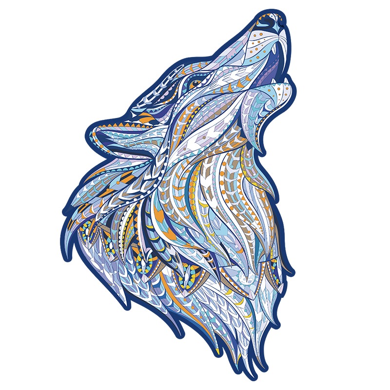 Wooden Jigsaw Puzzle-HOWLING WOLF 66d6f945ac026