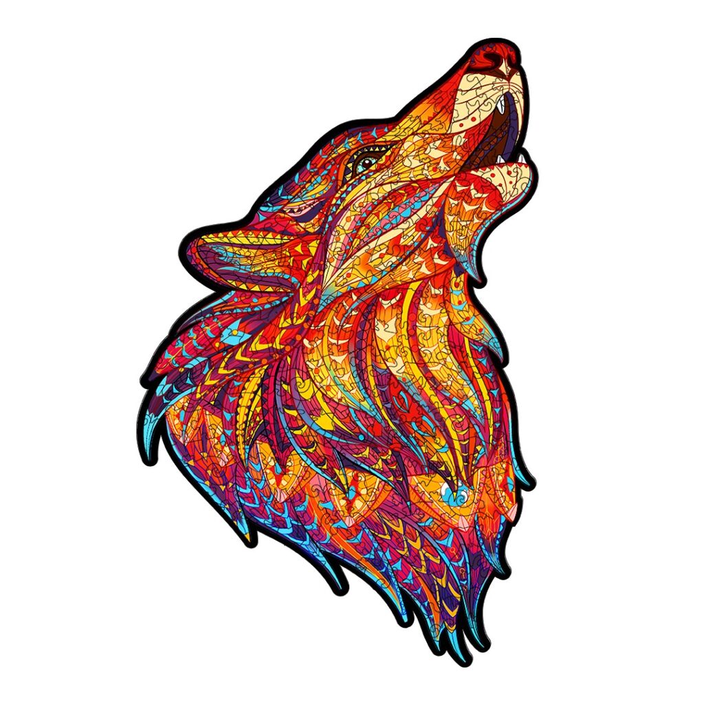 Wooden Jigsaw Puzzle – HOWLING WOLF-RED 66d4653e9d71a