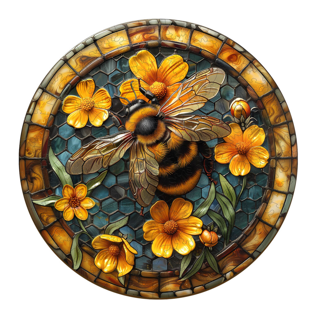 Wooden Jigsaw Puzzle-Leisurely Bee 66d432a342c87