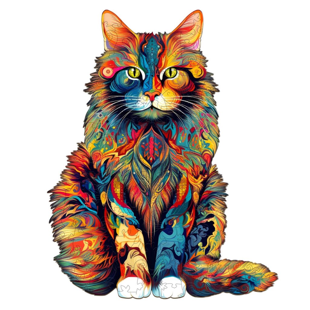 Wooden Jigsaw Puzzle-Maine Cat 66db9fd557ae9
