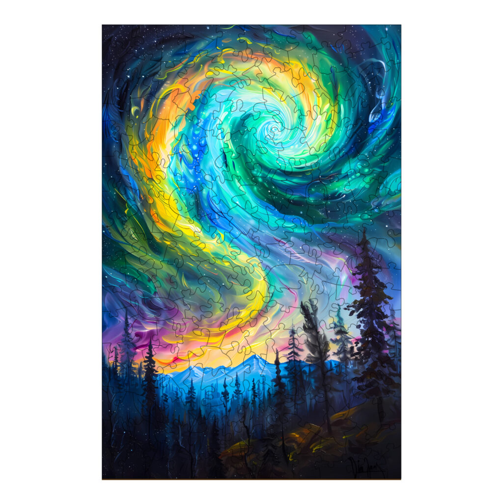 Wooden Jigsaw Puzzle-Night Aurora 66d8cde79e10b