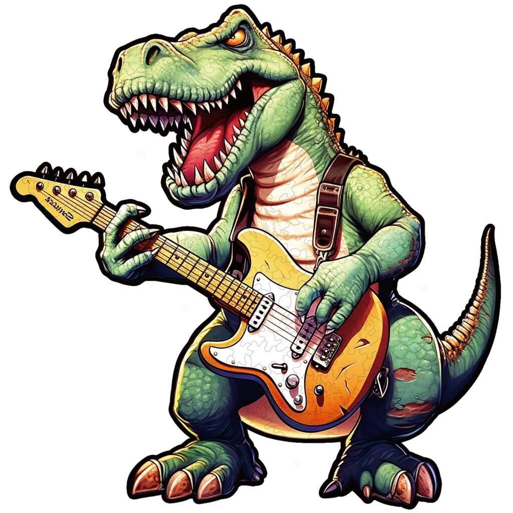 Wooden Jigsaw Puzzle-Rock T-Rex 66d3fe6525194