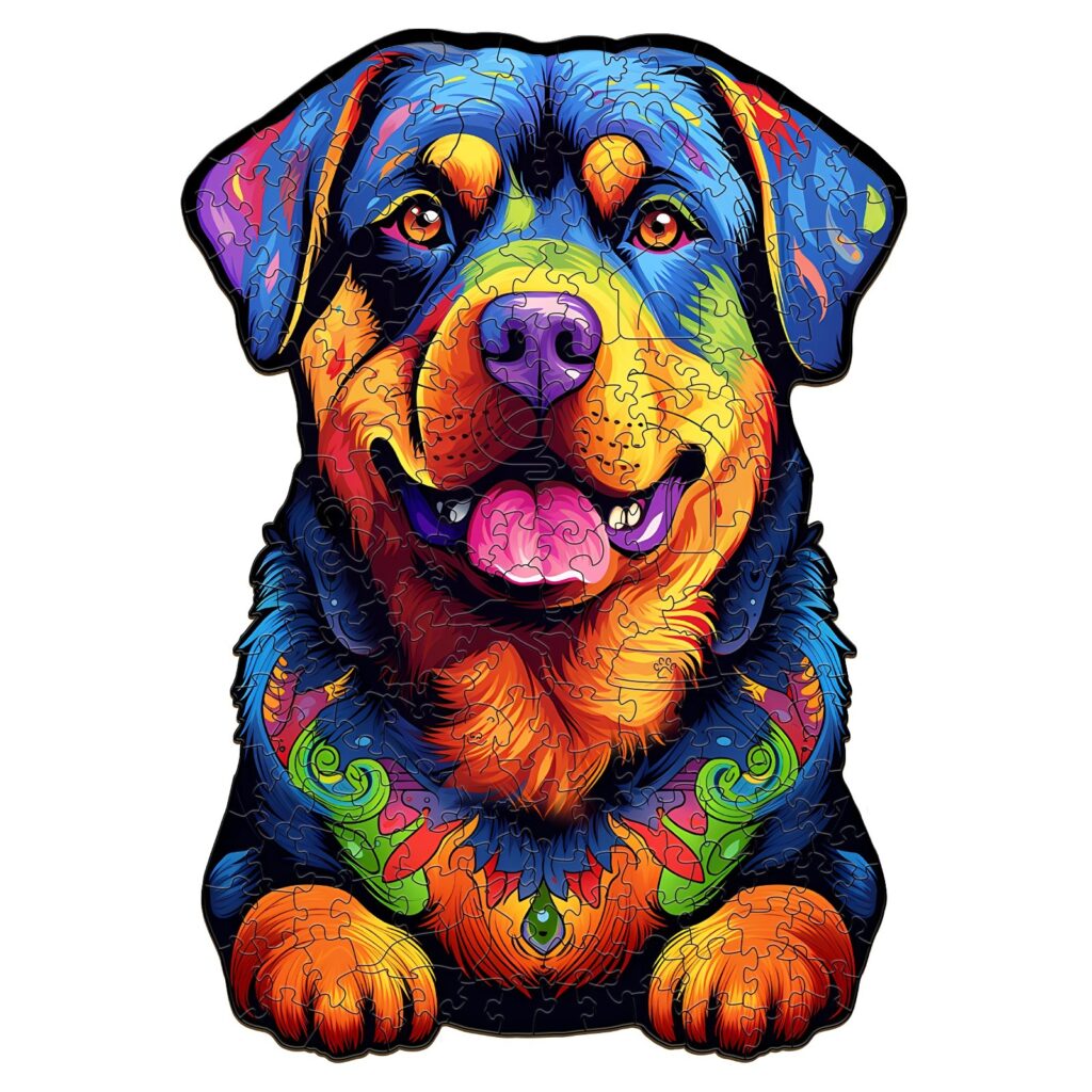 Wooden Jigsaw Puzzle-Rottweiler-2 66d866c5bf219