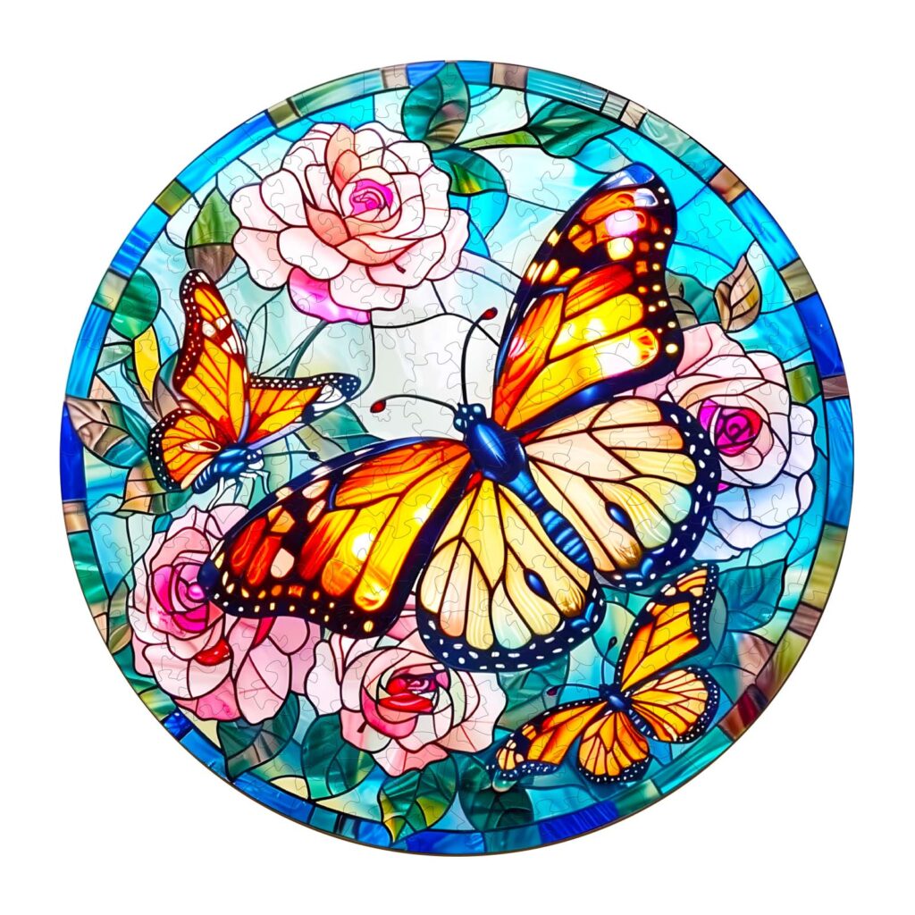 Wooden Jigsaw Puzzle – Stained Glass Butterfly 66dbc91106260