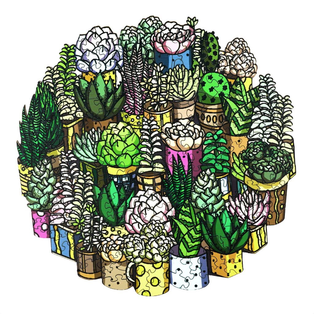 Wooden Jigsaw Puzzle-SUCCULENT PLANT 66d8ecfc069e5