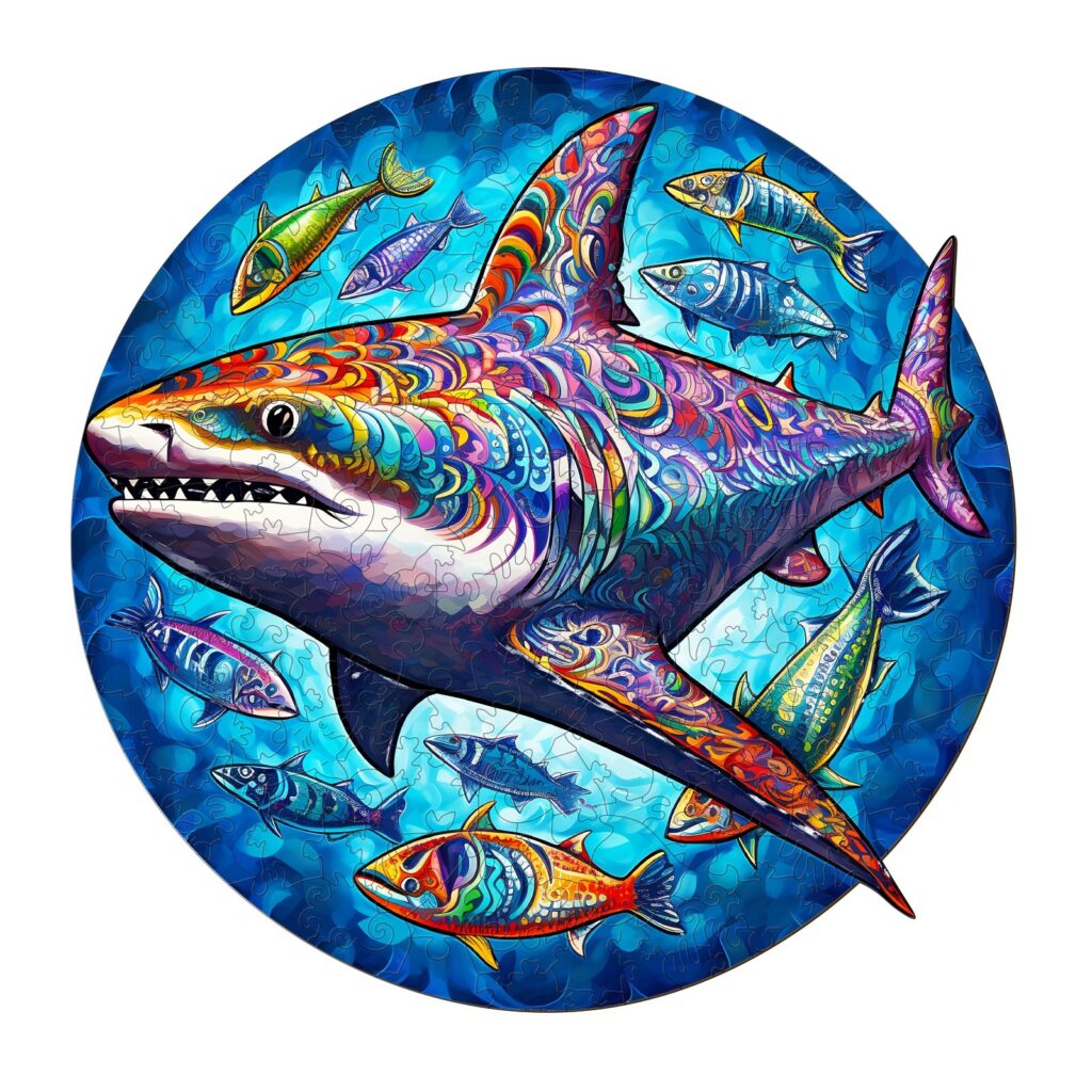 Wooden Jigsaw Puzzle-Undersea shark 66da6a581922b