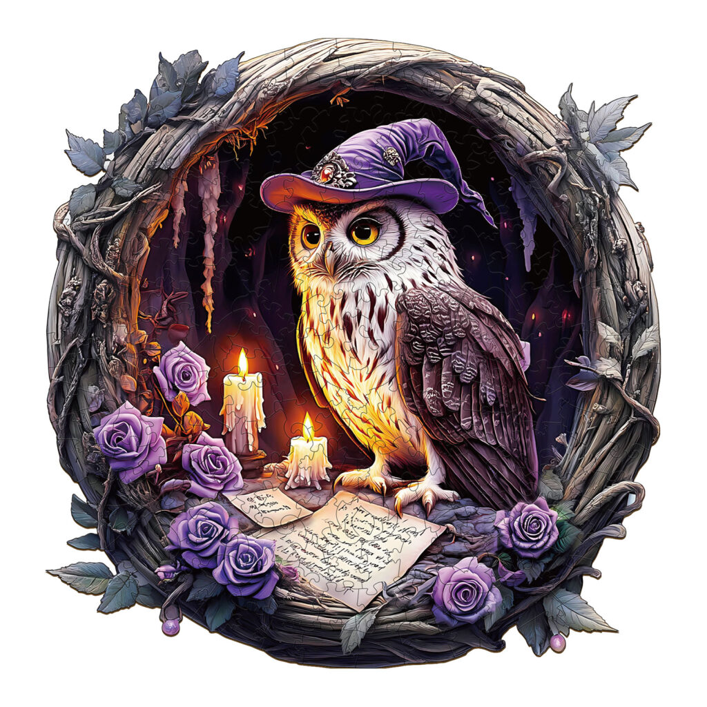 Wooden Jigsaw Puzzle-Witch Owl 66eee11908706